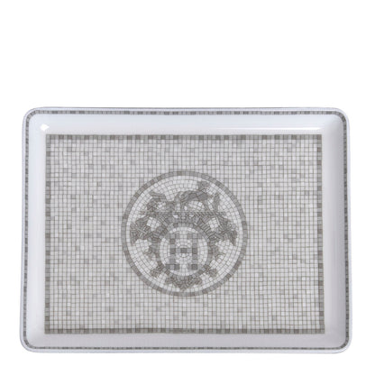 Hermes Porcelain Mosaique Au 24 Sushi Plate Platine 1 of 5