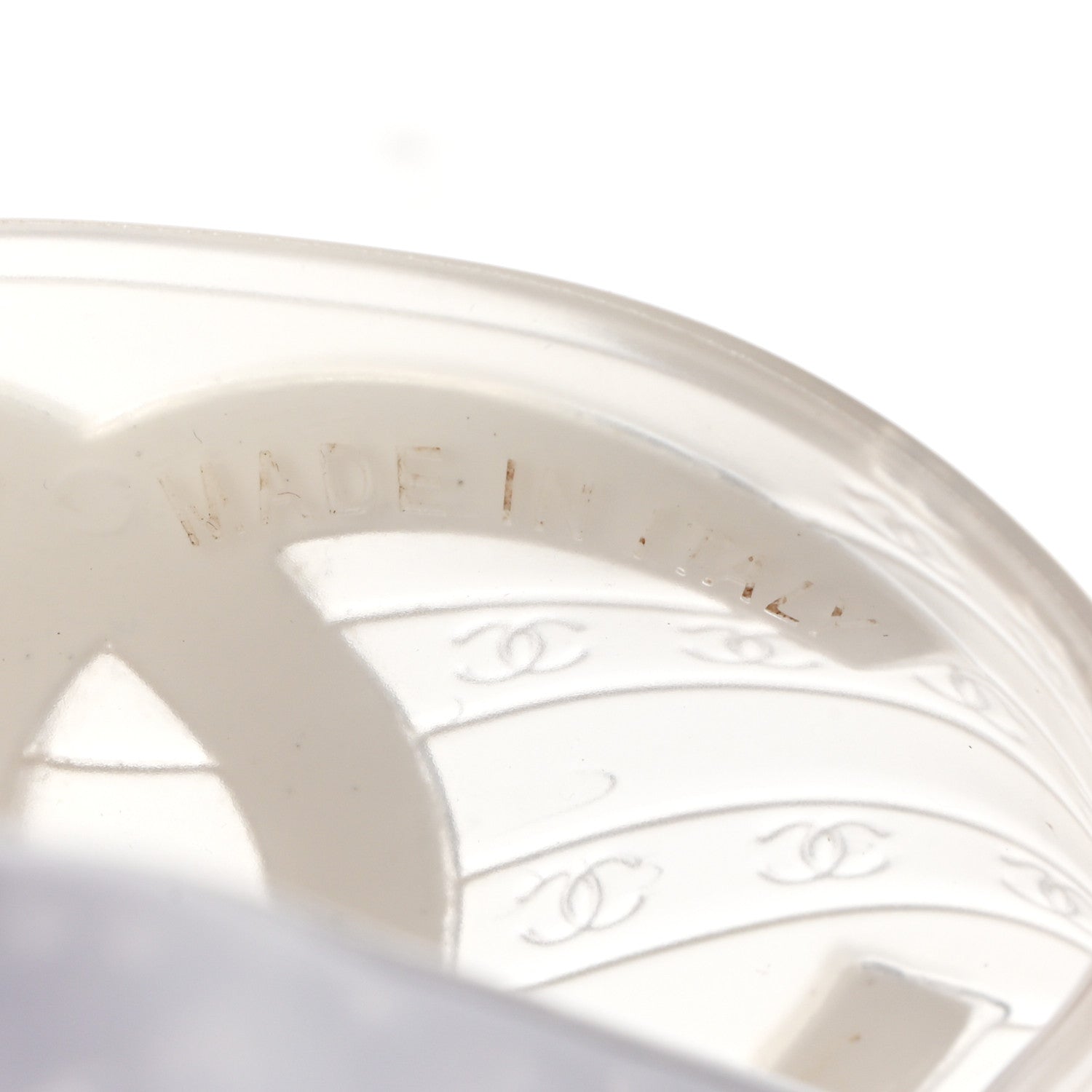 Chanel PVC Transparent CC Flat Slide Sandals 36 White 9 of 9
