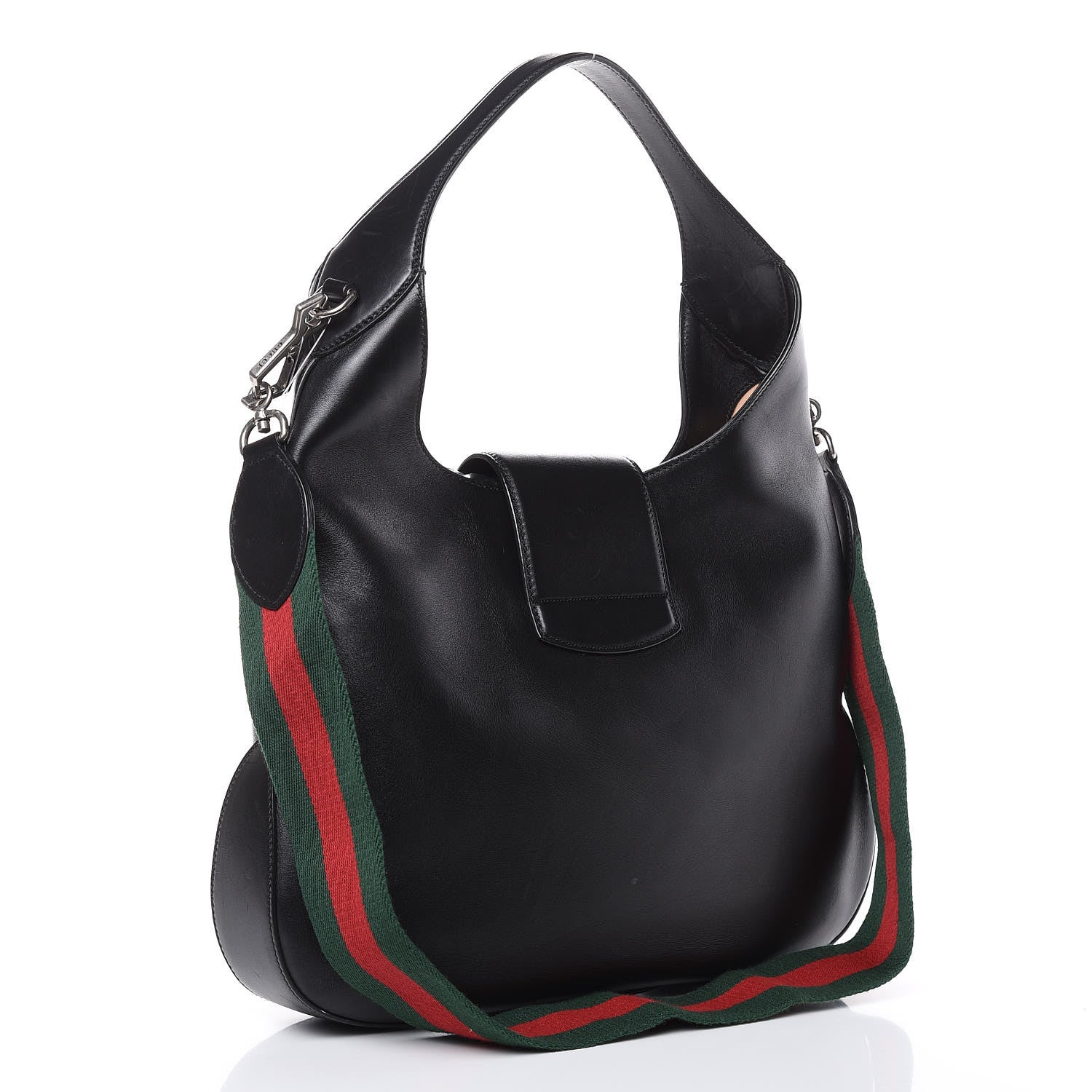 Gucci Calfskin Web Stripe Medium Dionysus Hobo Black 3 of 15
