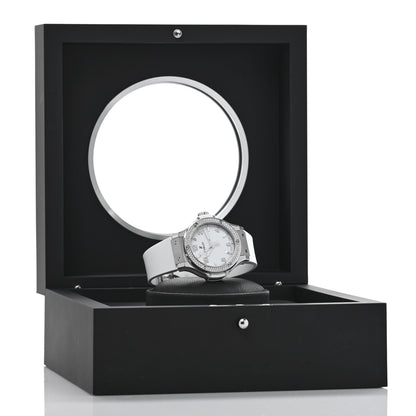 Hublot Stainless Steel Rubber Diamond Pave Bezel 38mm Big Bang Quartz Watch White 361.SE.2010.RW.1104 5 of 5
