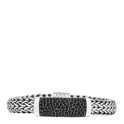 John Hardy Sterling Silver Black Sapphire 11mm Classic Chain Station Bracelet 1 of 3