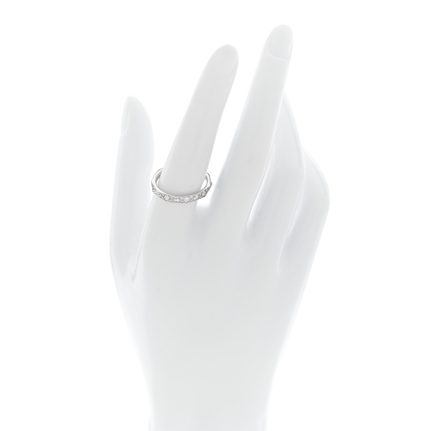 Graff 18K White Gold Diamond Laurence Graff Signature Band Ring 57 7.75 2 of 7