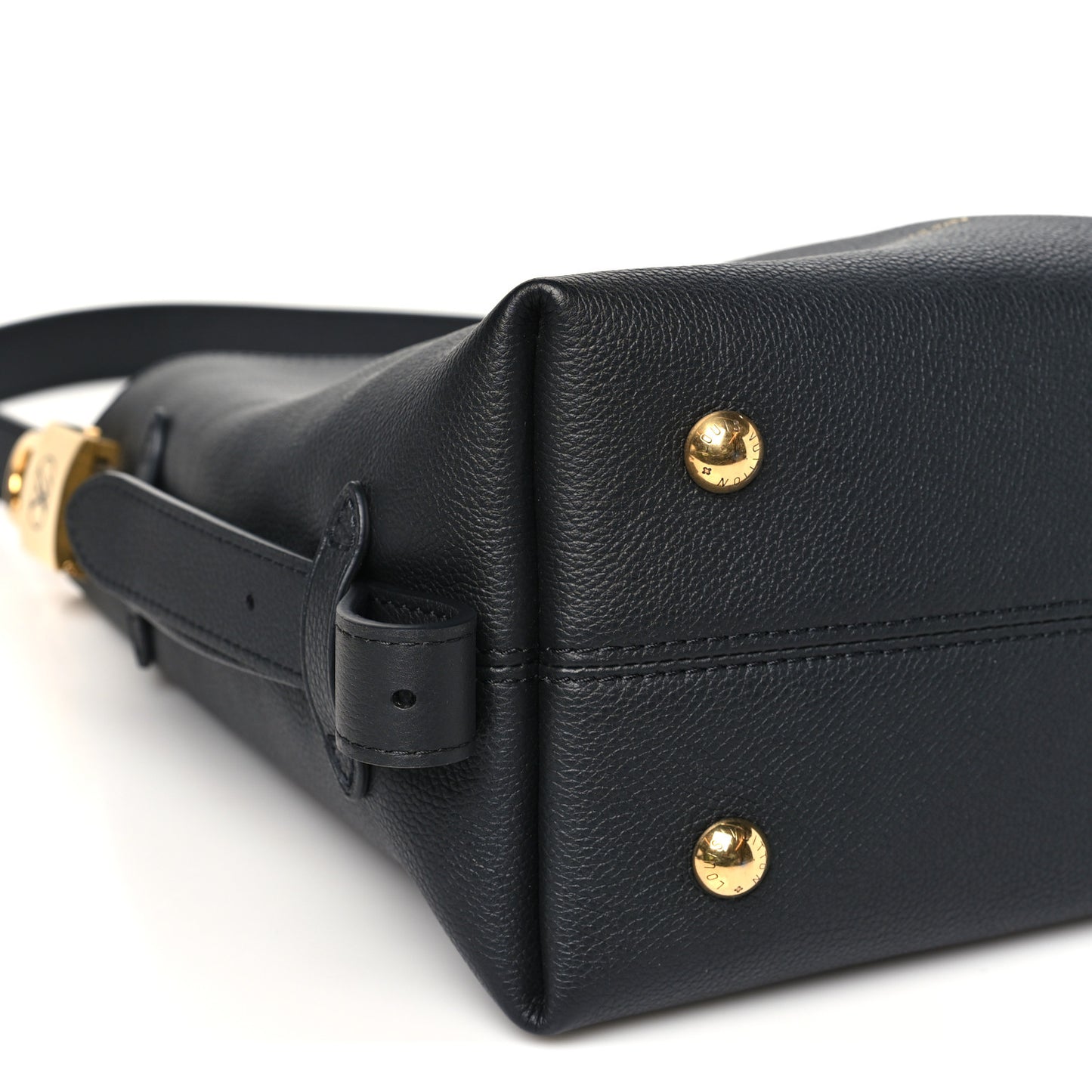 Grained Calfskin Low Key Hobo PM Black