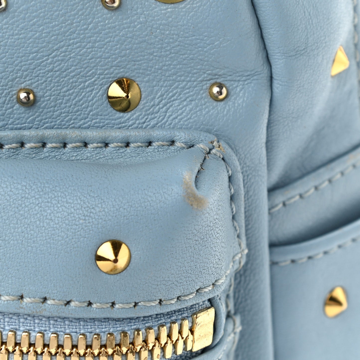 Calfskin Stud X-Mini Stark Bebe Boo Backpack Sky Blue