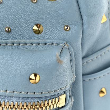 MCM Calfskin Stud X-Mini Stark Bebe Boo Backpack Sky Blue 11 of 13