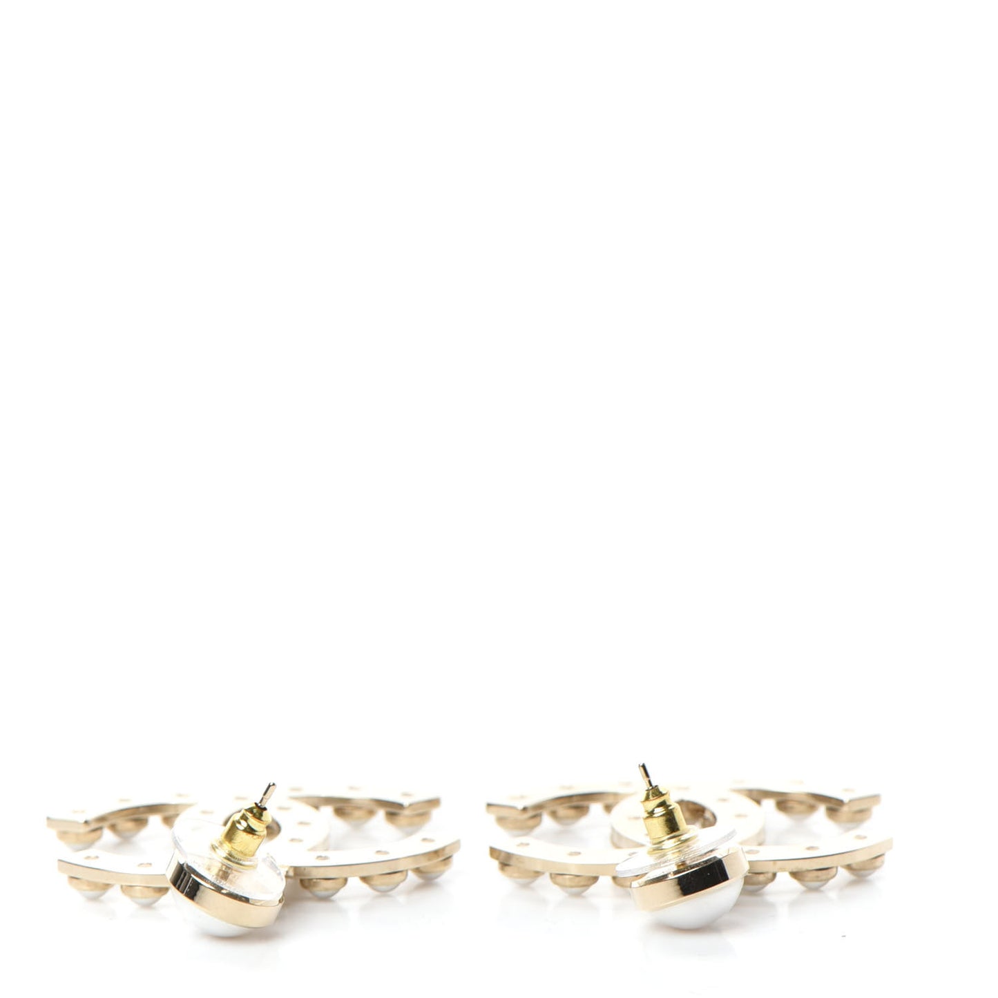Pearl CC Drop Earrings Gold