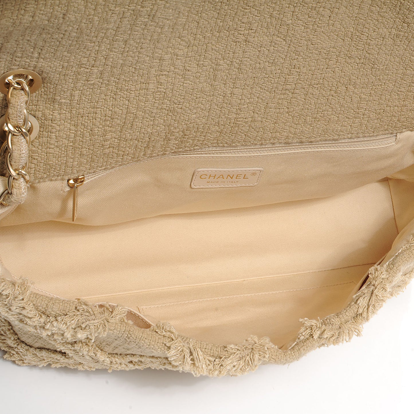 Tweed Nature Flap Dark Beige
