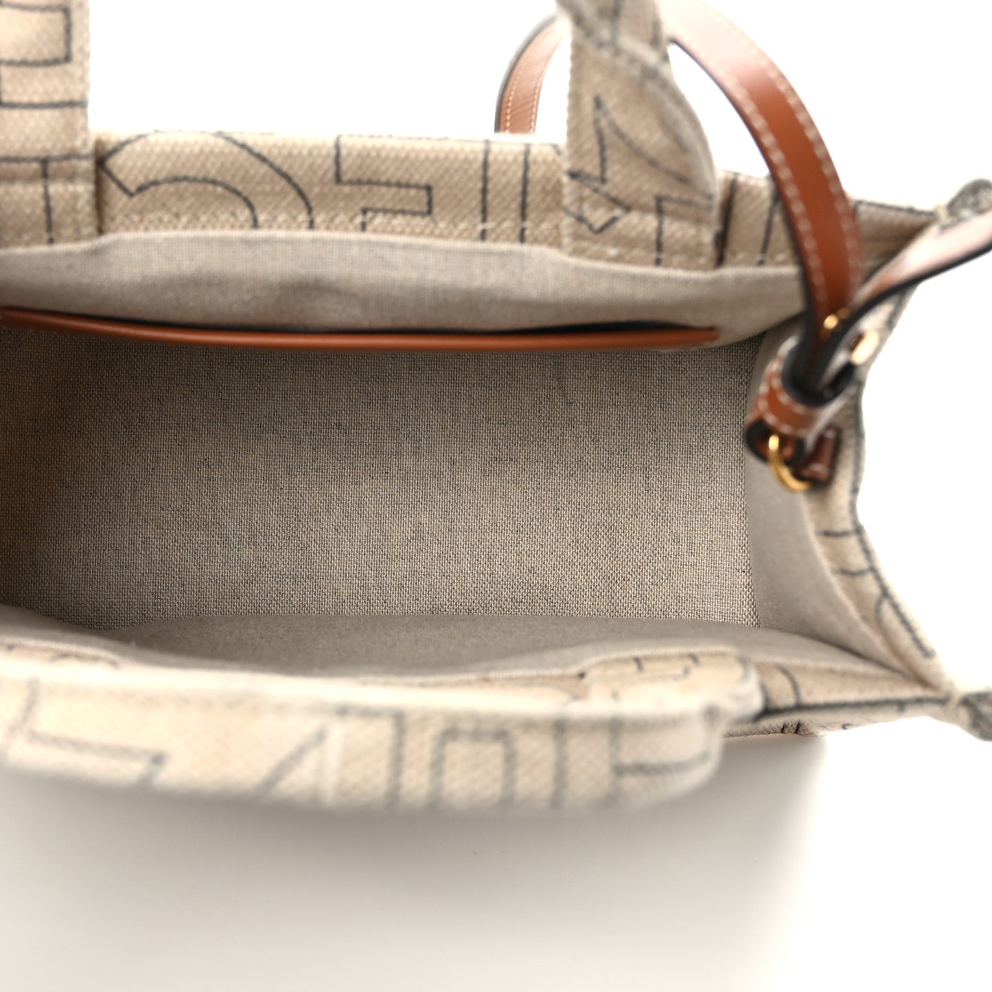 Canvas Calfskin All Over Print Small Cabas Thais Natural Tan