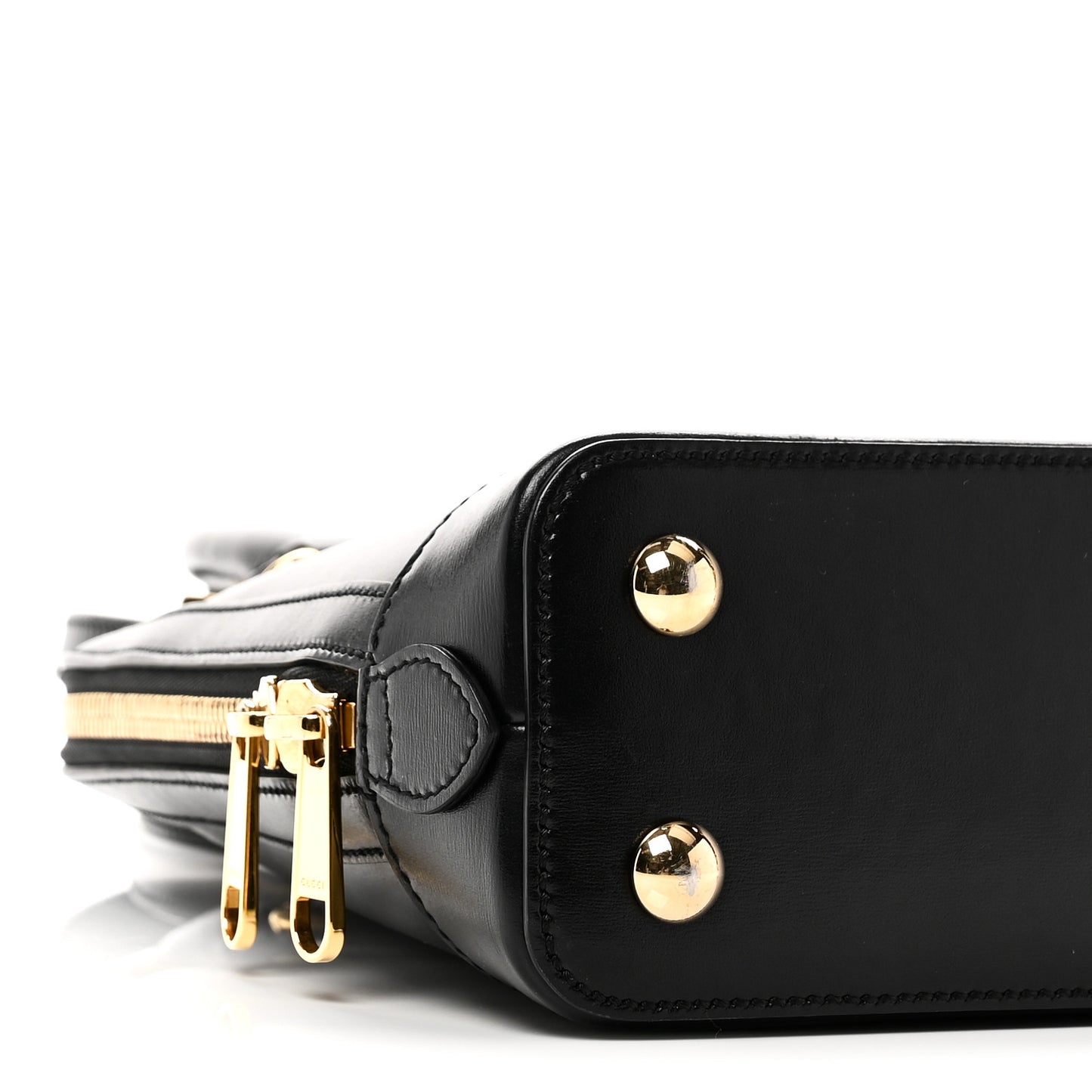 Boarded Plutone Calfskin Small Horsebit 1955 Top Handle Bag Black