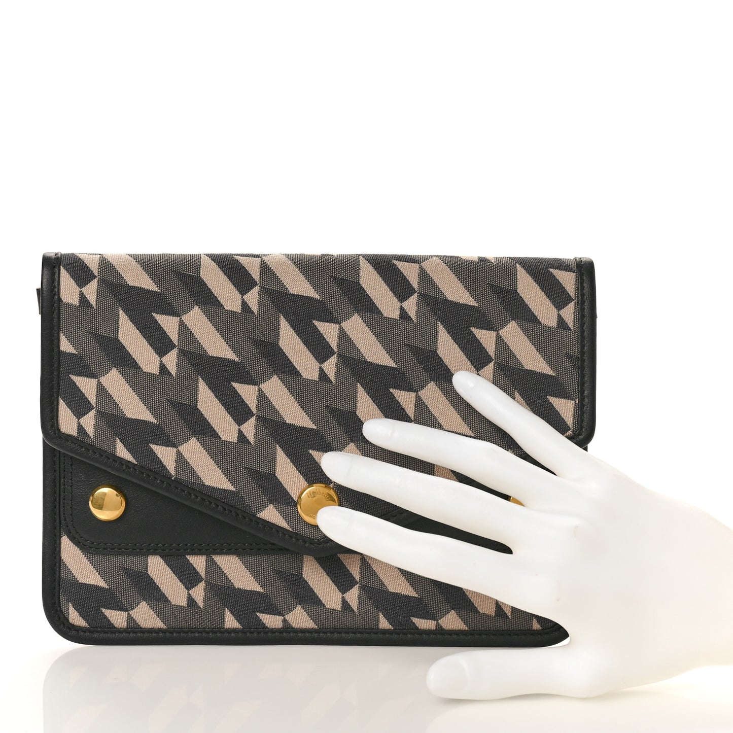 Econyl Nylon Jacquard Calfskin Wallet Black