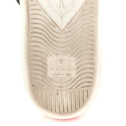 Gucci Calfskin Ayers Bee Embroidered Womens Ace Sneakers 36 White Green 7 of 10