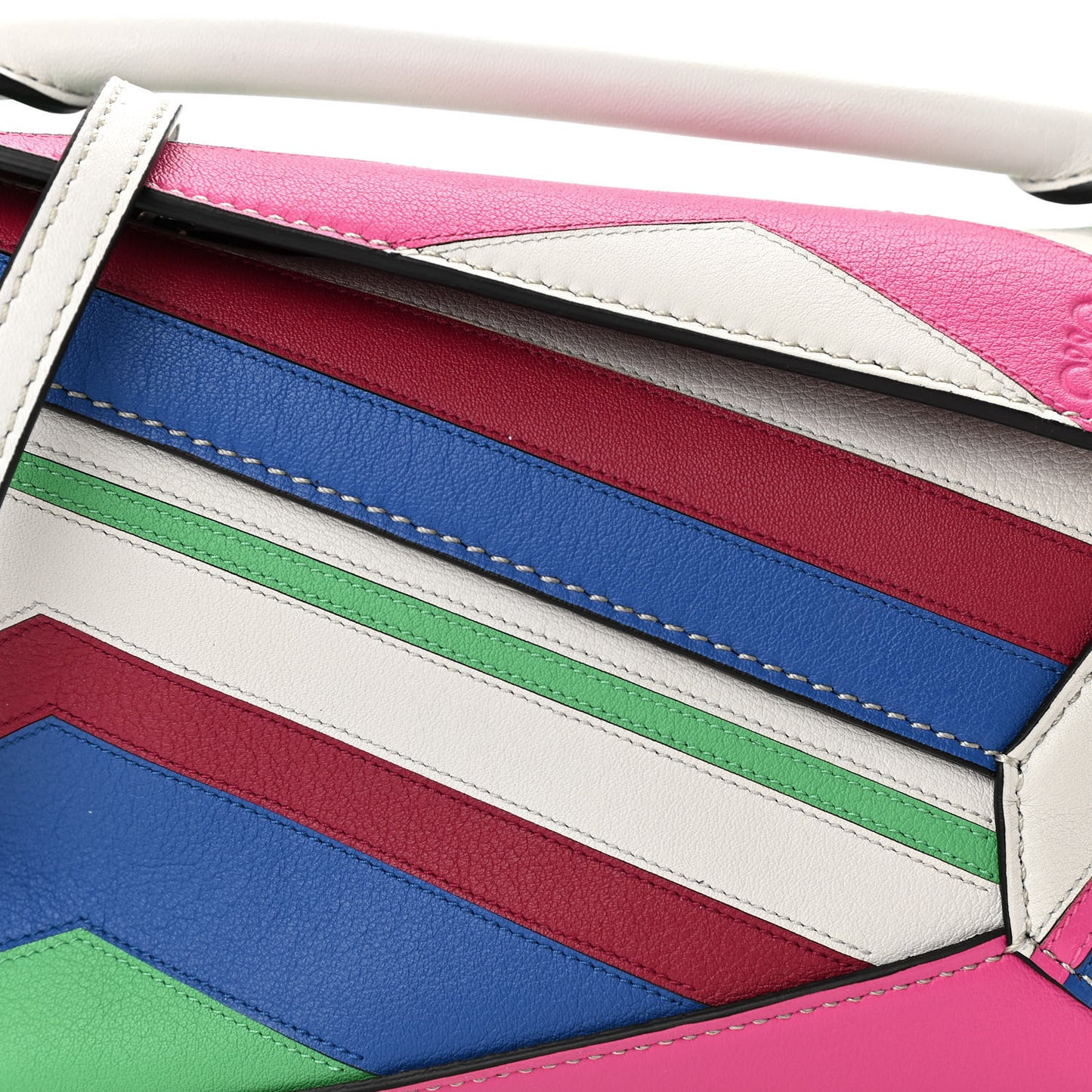 Calfskin Mini Puzzle Edge Bag Grey Multicolor