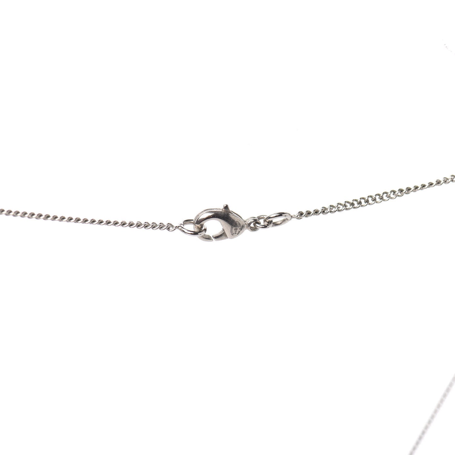 Crystal CC Pendant Necklace Silver