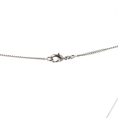 Chanel Crystal CC Pendant Necklace Silver 3 of 4