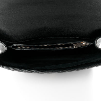 Saint Laurent Sheepskin Matelasse Chevron Monogram Large College Satchel Black 5 of 12
