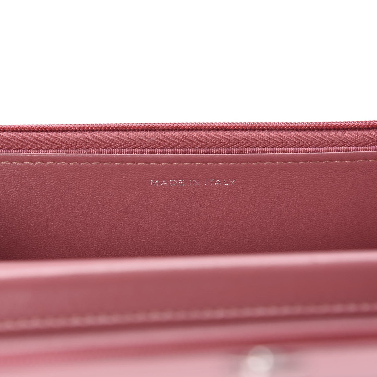 Lambskin Quilted Wallet On Chain WOC Dark Pink