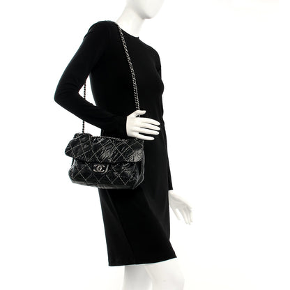 Chanel Glazed Goatskin Double Stitch Flap Black 2 of 10