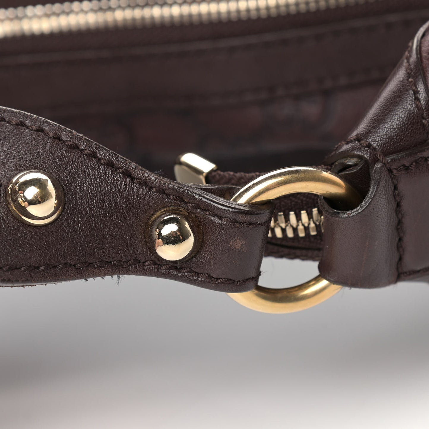 Guccissima Large Biba Hobo Dark Brown