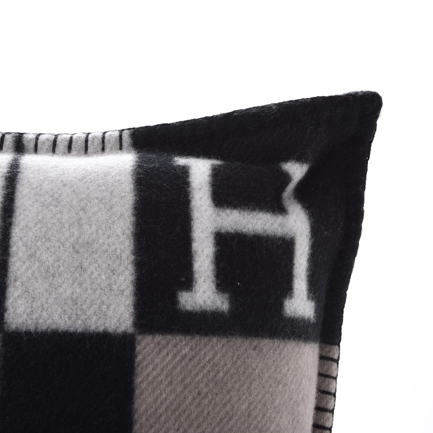 Wool Cashmere Avalon III Pillow PM Ecru Black
