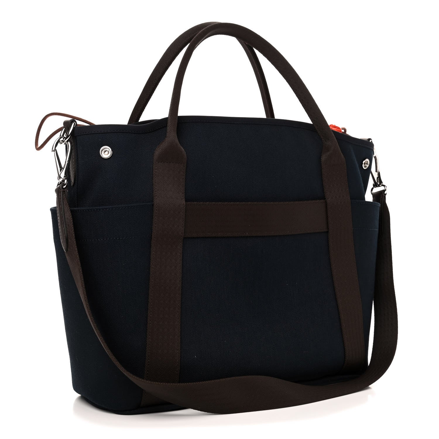 Hermes Toile Sac De Pansage Groom Bleu Navy Feu 3 of 5