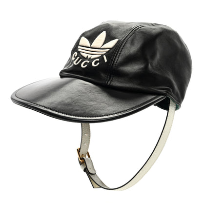 Gucci X ADIDAS Dollar Calfskin Trefoil Stefanos Baseball Hat L Black 1 of 9
