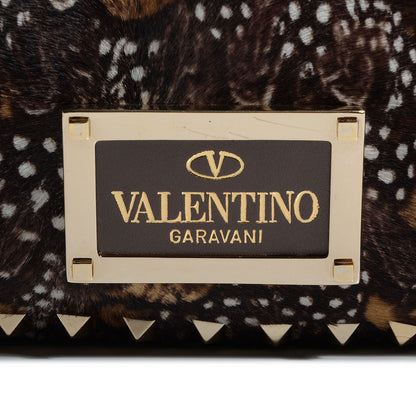 Valentino Garavani Calf Hair Feather Medium Rockstud Tote 3 of 11
