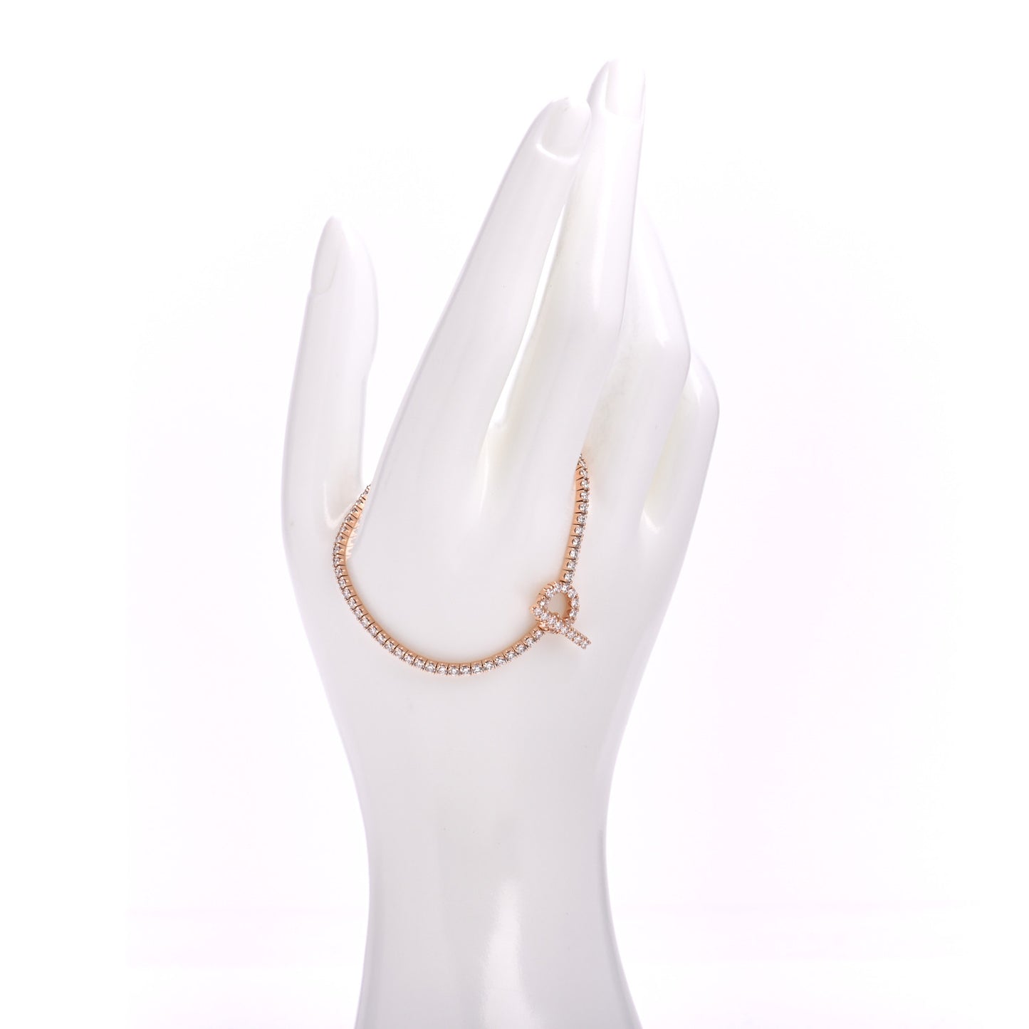 18K Rose Gold Diamond Finesse Link Bracelet SH