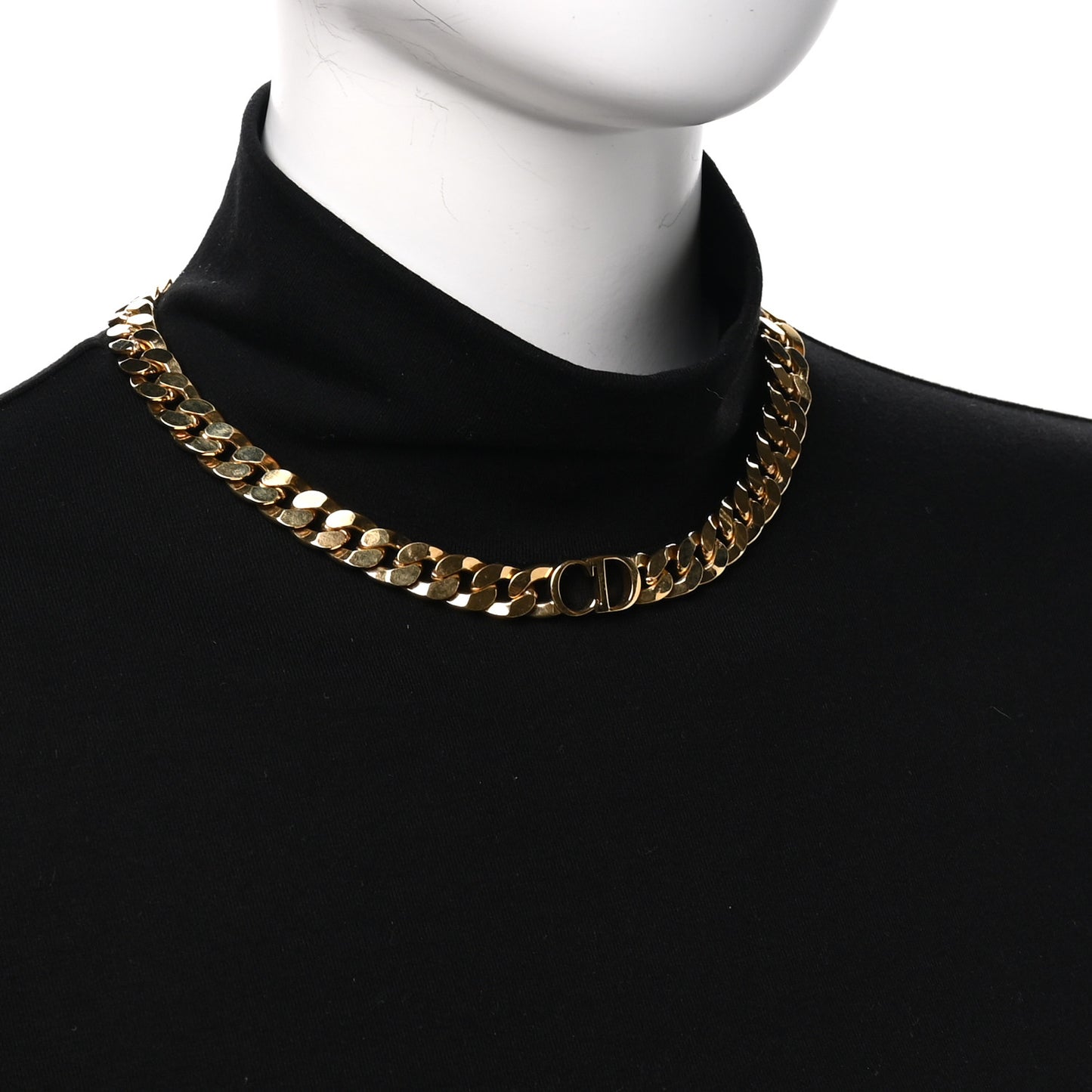 Metal CD Choker Necklace Gold
