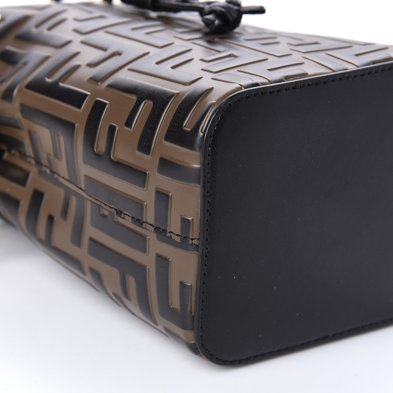 Fendi Vitello Liberty F is Fendi Bi-Color FF 1974 Embossed Mini Mon Tresor Bucket Bag Maya Black 6 of 10