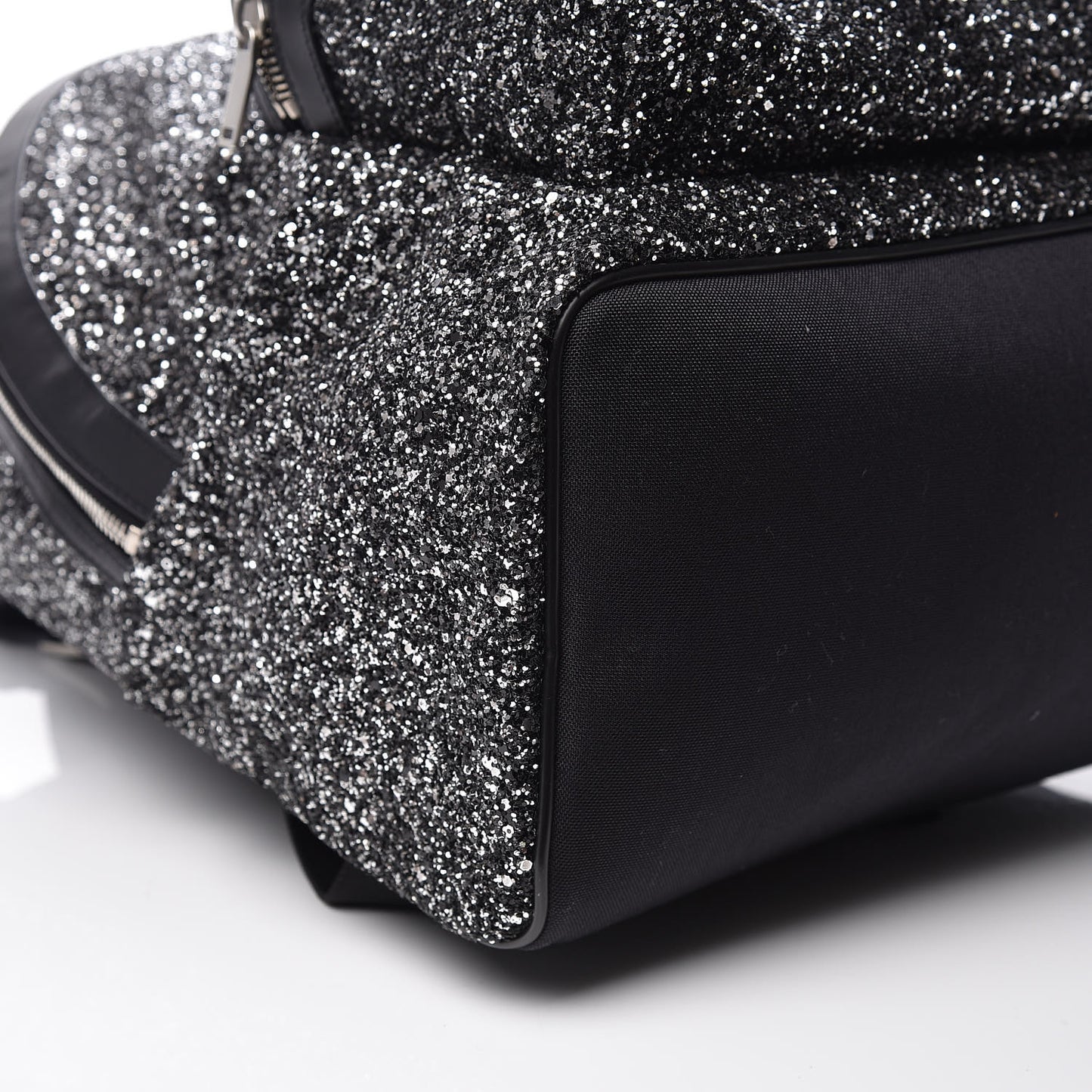 Glitter Canvas City Backpack Black