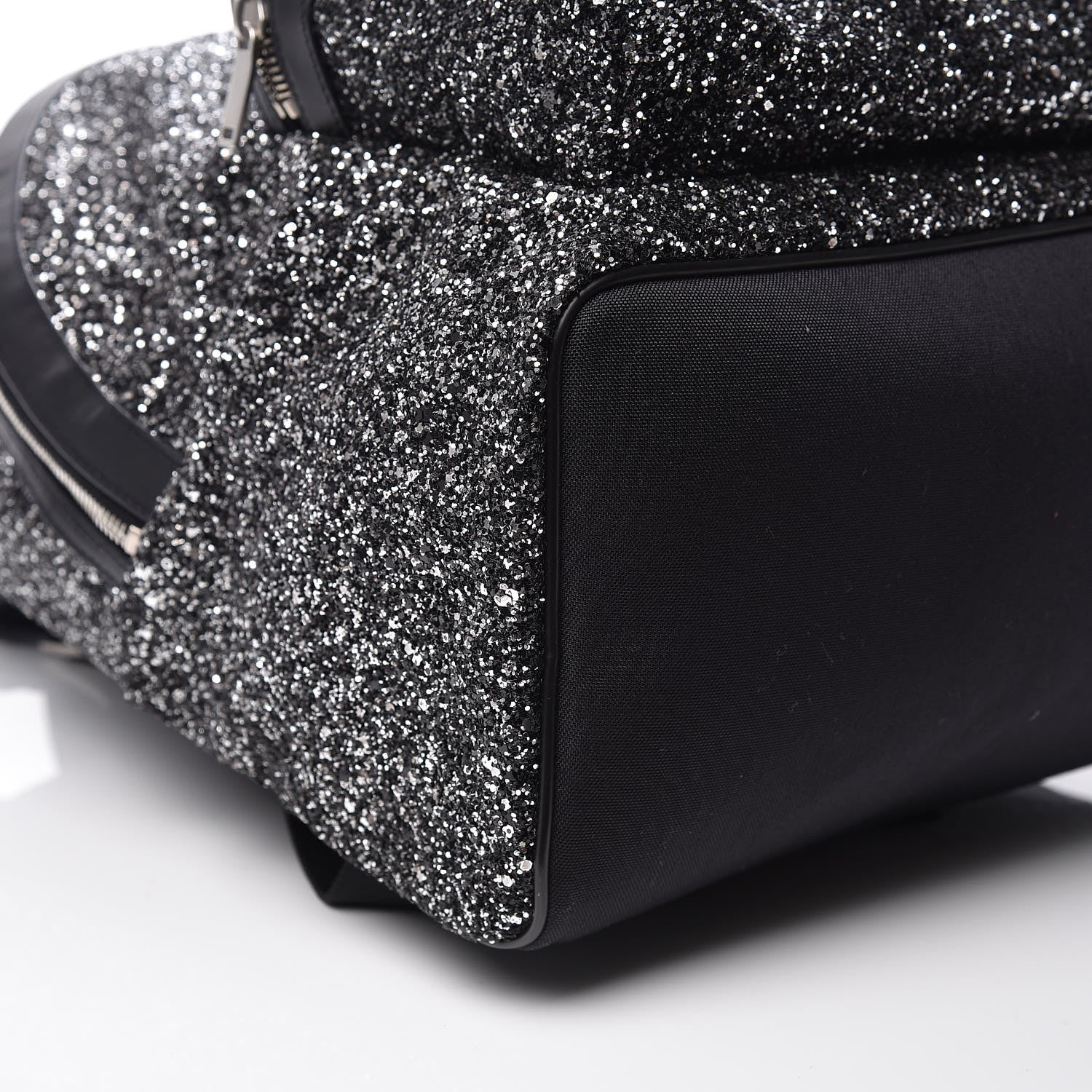 Saint Laurent Glitter Canvas City Backpack Black 5 of 10
