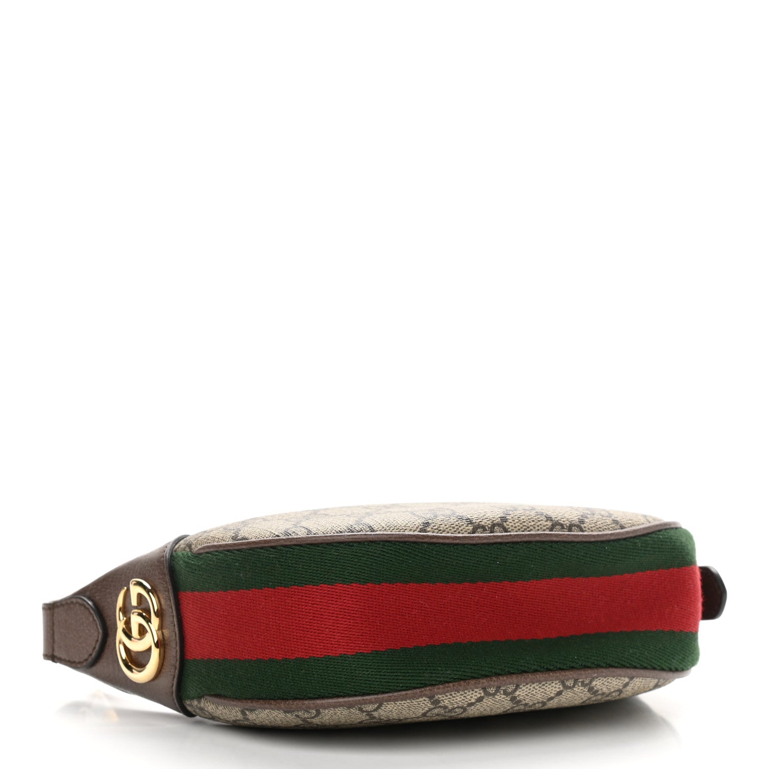 Gucci GG Supreme Monogram Textured Calfskin Web Mini Ophidia Half Moon Hobo Beige Ebony New Acero 4 of 11