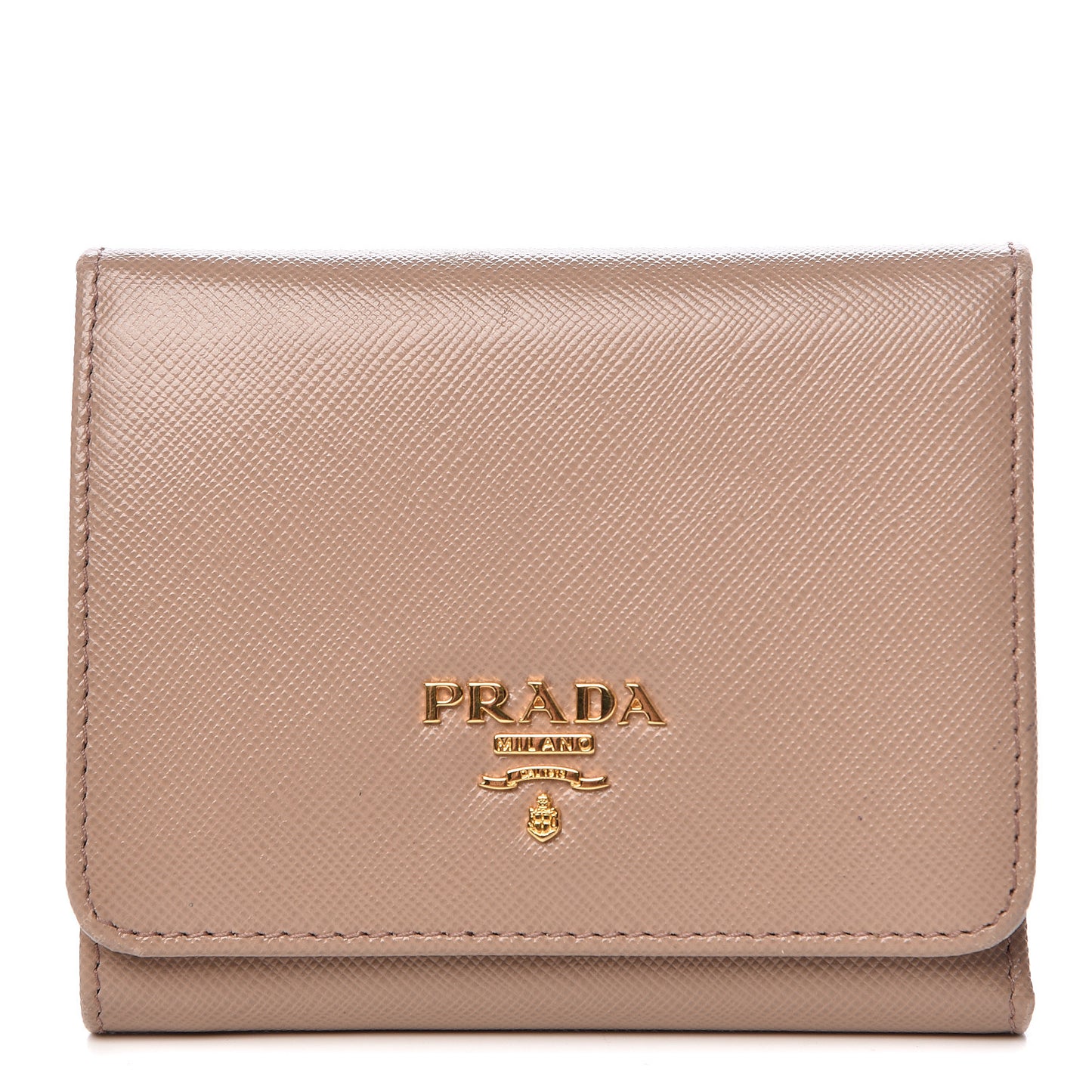 Saffiano Metal Tri-Fold Wallet Cammeo
