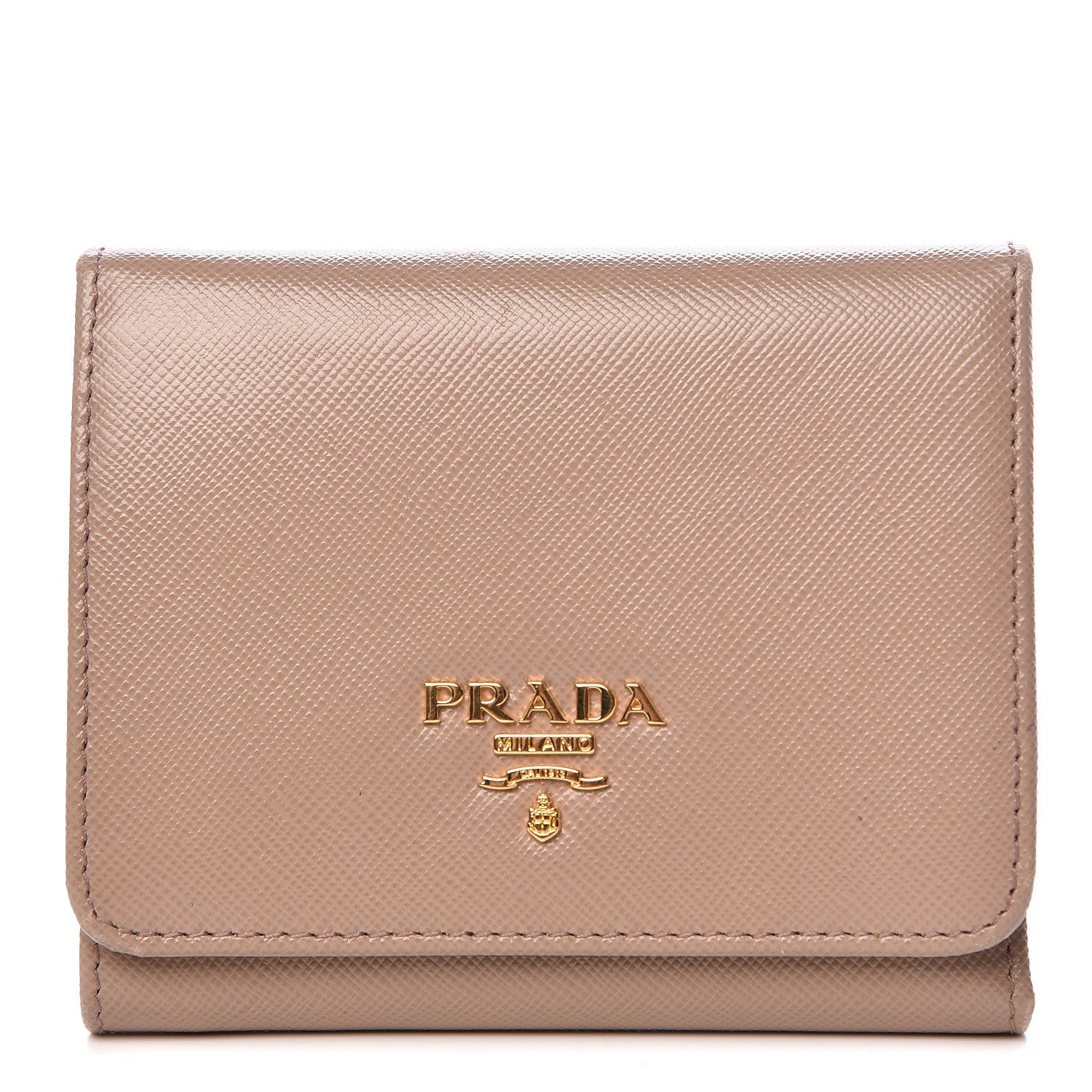 Prada Saffiano Metal Tri-Fold Wallet Cammeo 1 of 10