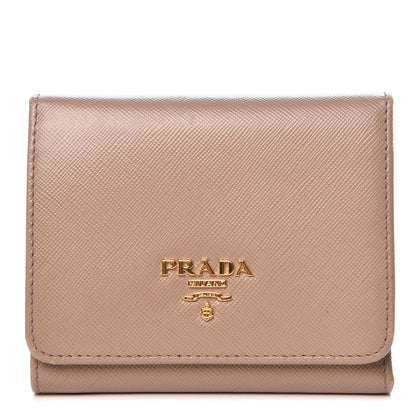 Prada Saffiano Metal Tri-Fold Wallet Cammeo 1 of 10