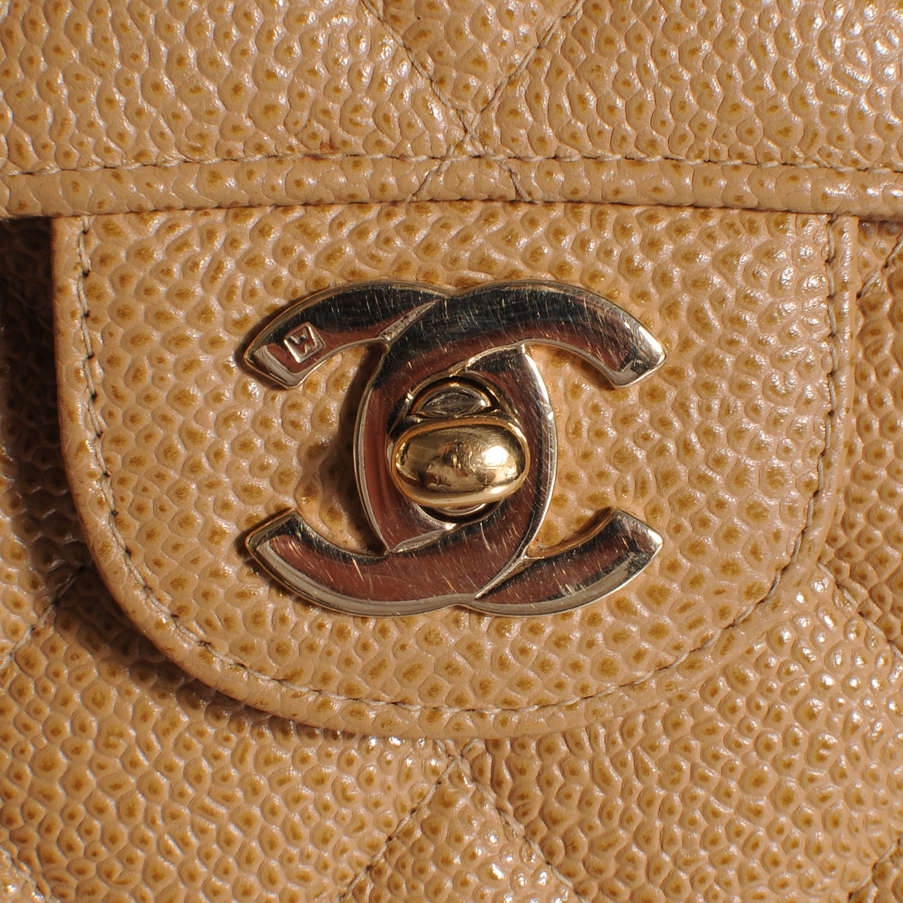 Chanel Caviar Jumbo Single Flap Beige 5 of 11