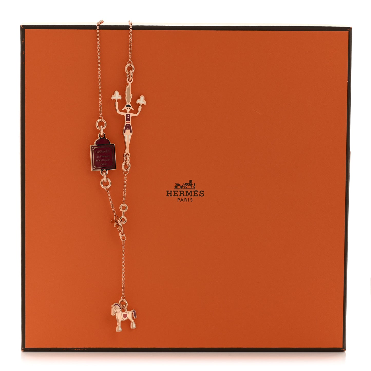 Metal Enamel Cheval Grand Parade Necklace Rose Gold
