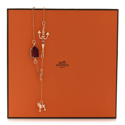 Hermes Metal Enamel Cheval Grand Parade Necklace Rose Gold 7 of 7