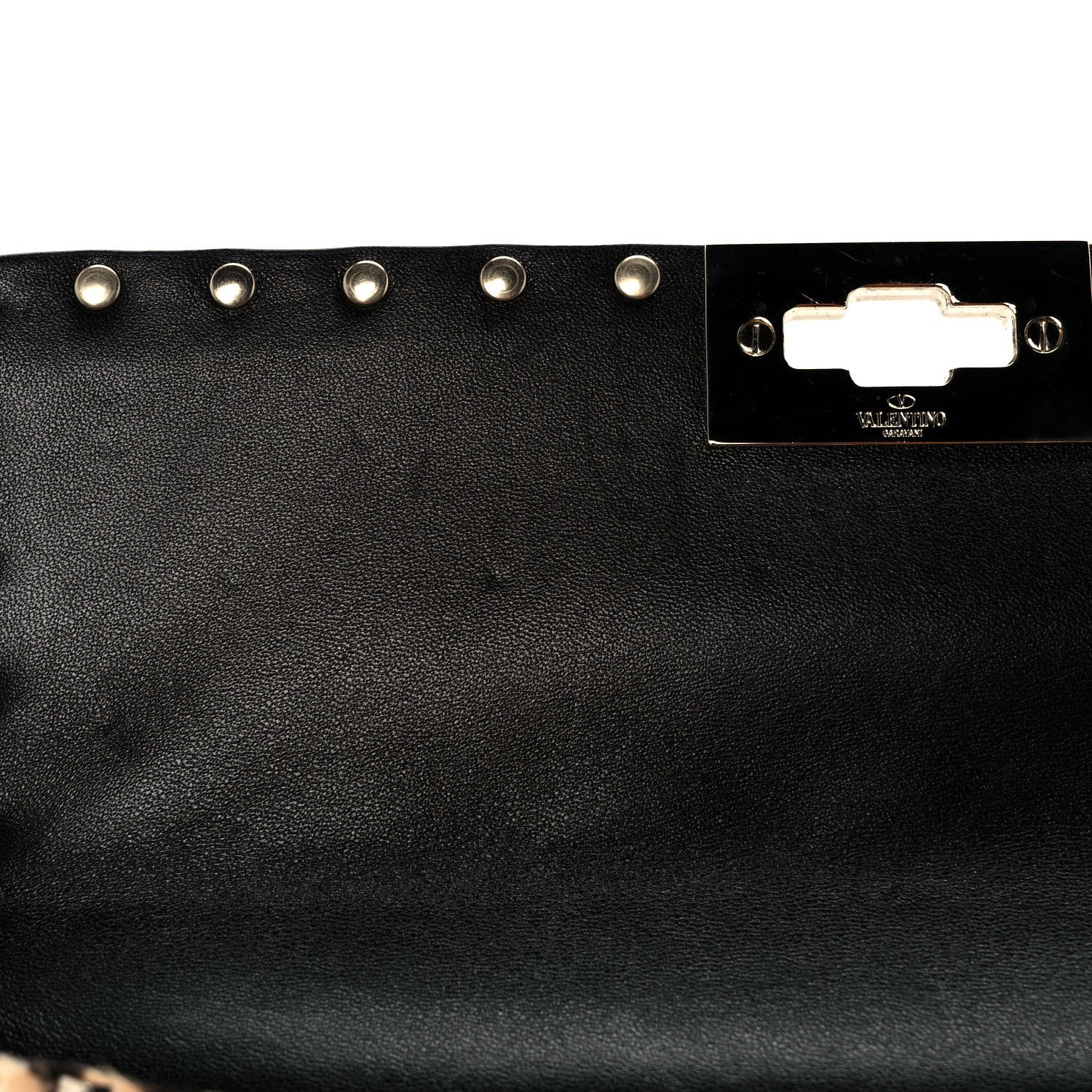 Valentino Garavani Calf Hair Leopard Print Medium Rockstud Spike Shoulder Bag 9 of 9