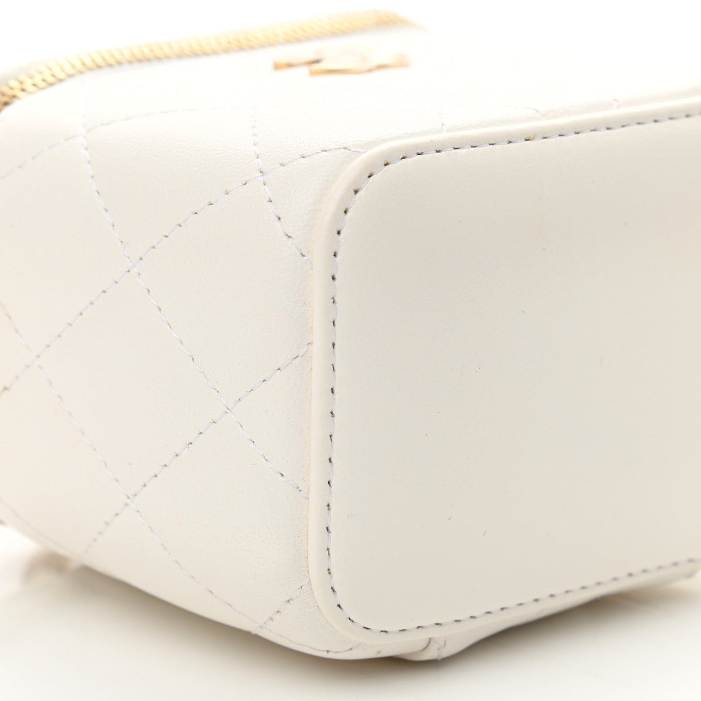 Lambskin Quilted My Chanel Lady Vanity Case With Chain White