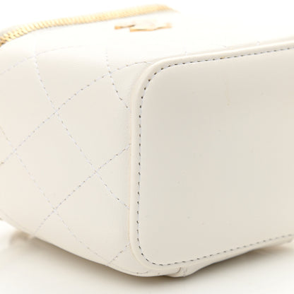 Chanel Lambskin Quilted My Chanel Lady Vanity Case With Chain White 9 of 11
