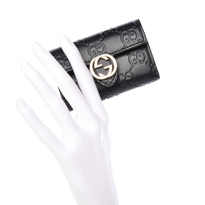 Gucci Guccissima Icon Signature 6 Key Holder Case Black 2 of 20