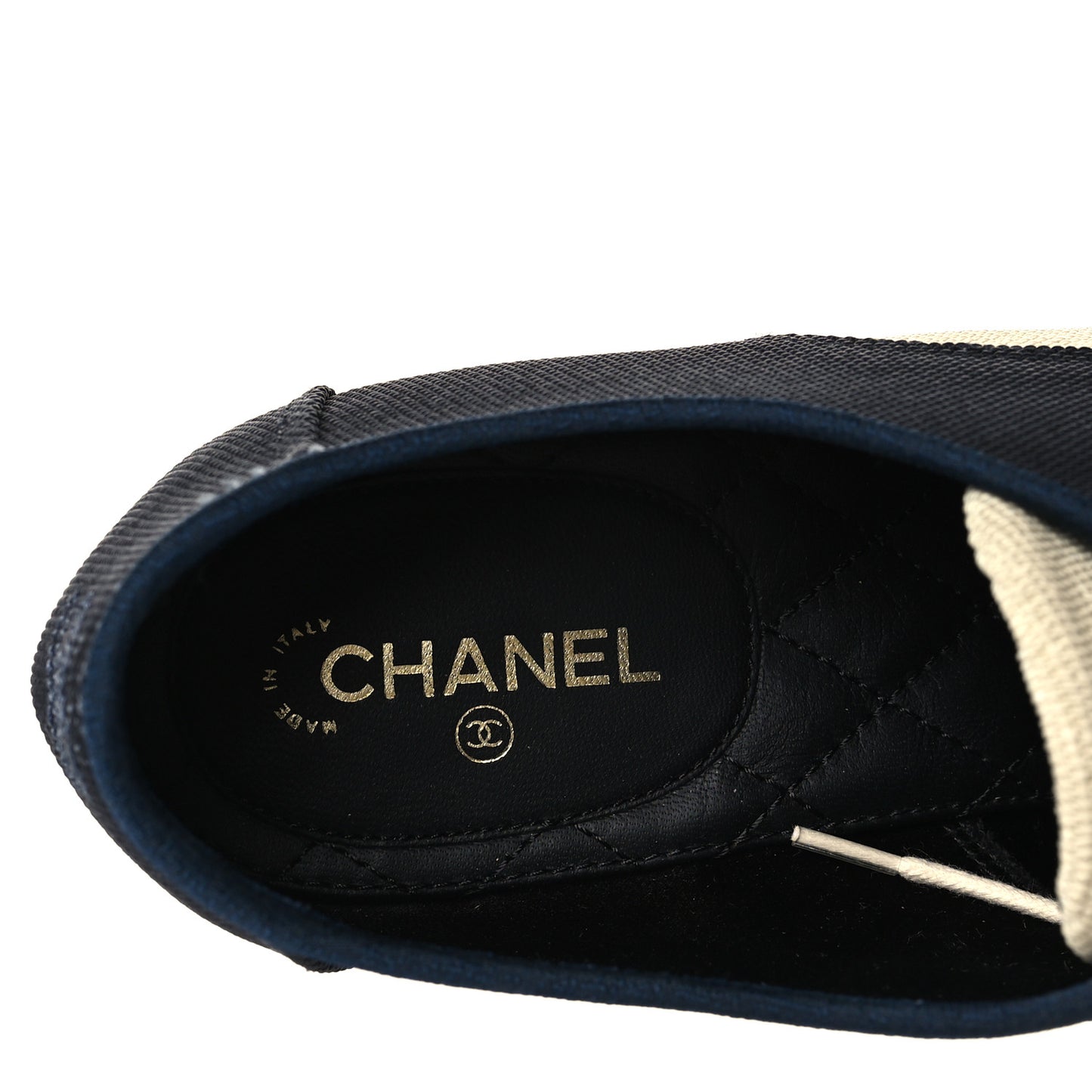 Fabric Lace Up CC Oxfords 39 Beige Black