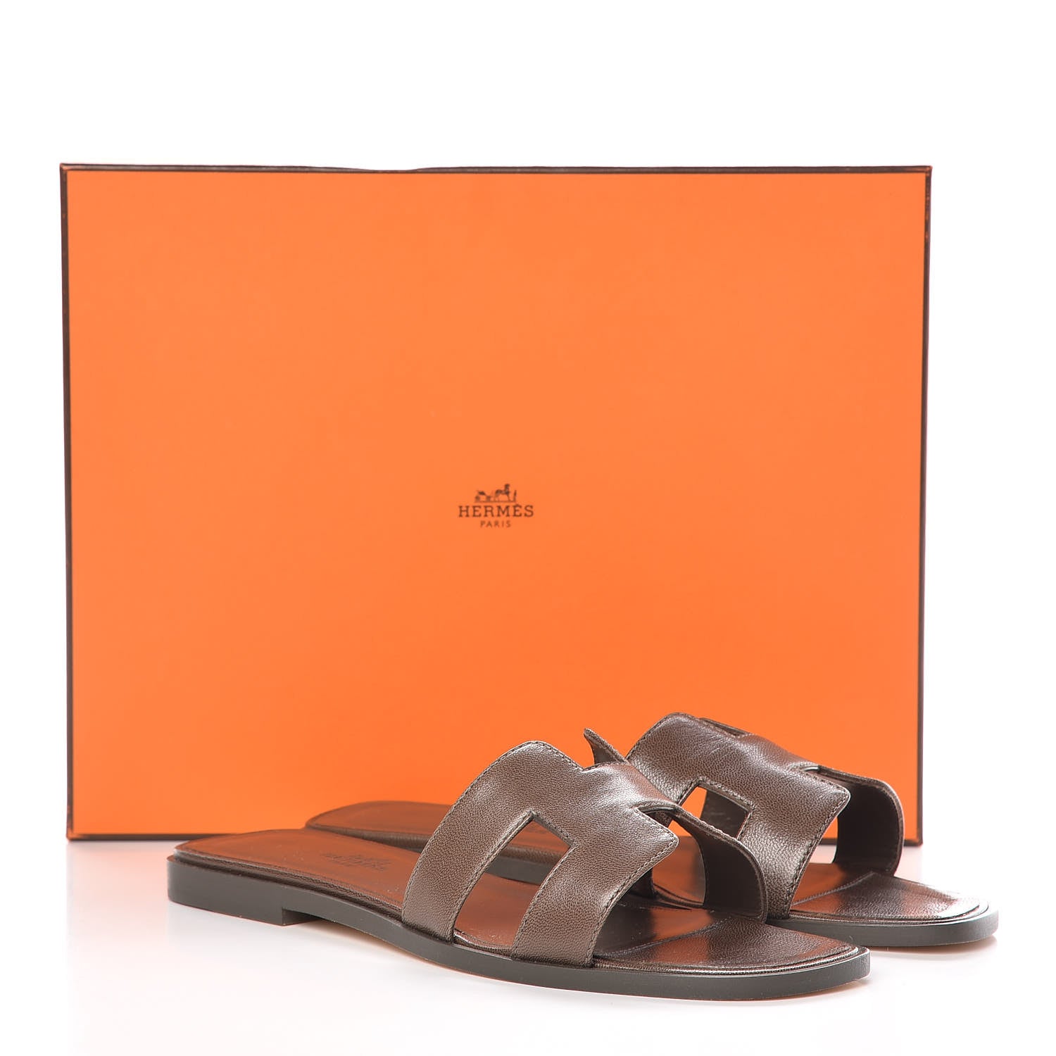 Hermes Goatskin Oran Sandals 37 Gris Galet 8 of 8