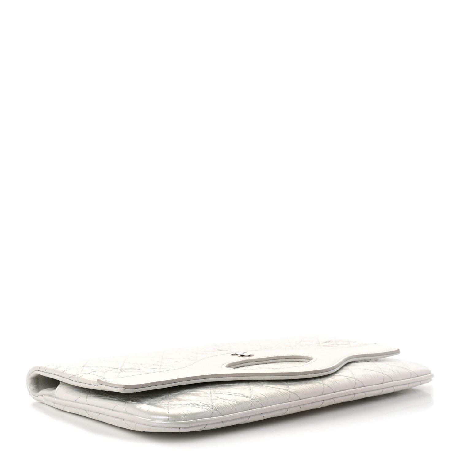 Chanel Iridescent Aged Calfskin Quilted Large 31 Pouch White 4 of 11