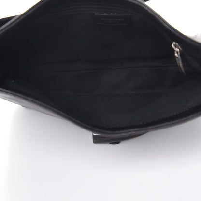 Burberry Smooth Calfskin Haymarket Check Horn Shoulder Bag Black 5 of 8