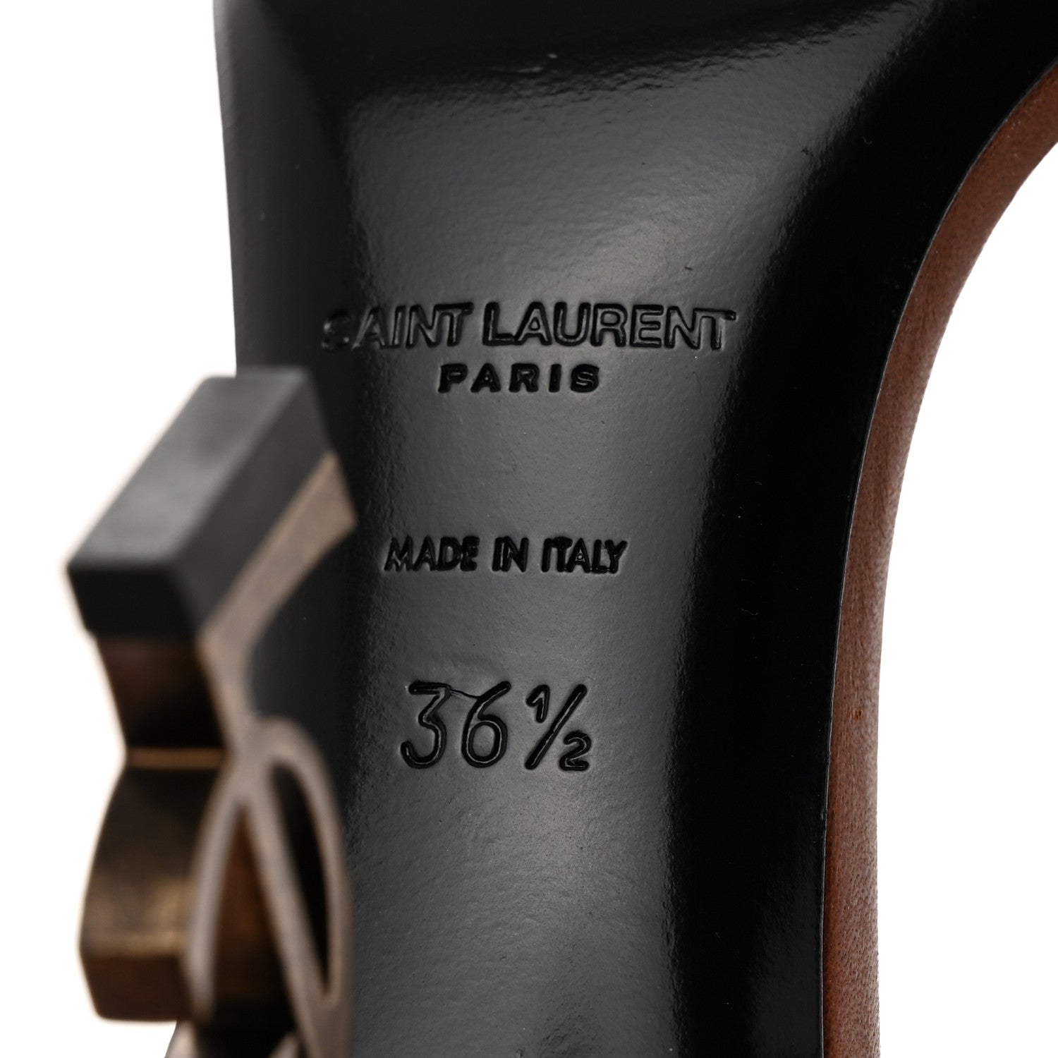 Saint Laurent Calfskin Opyum 85 Sandals 36.5 Cognac 8 of 9