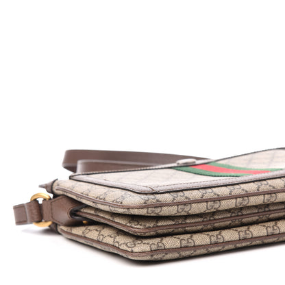 Gucci GG Supreme Monogram Web Medium Ophidia Shoulder Bag Beige New Acero 9 of 11