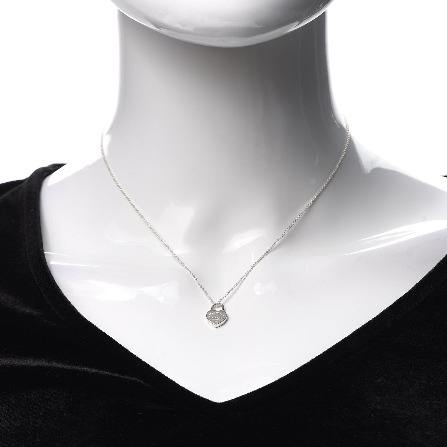 Sterling Silver Return to Tiffany Heart Lock Pendant Necklace