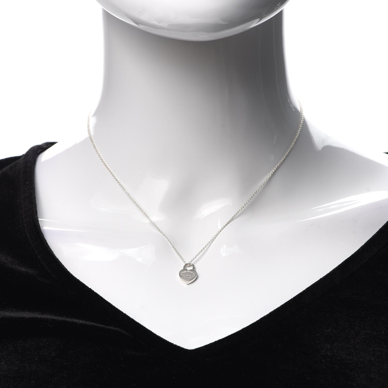 Tiffany Sterling Silver Return to Tiffany Heart Lock Pendant Necklace 2 of 6